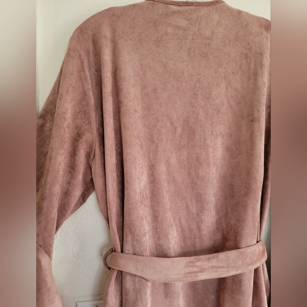 Kut From The Kloth Jacket Womens Size XL Pink Karina Sueded Bell Sleeve Belted - Picture 13 of 15